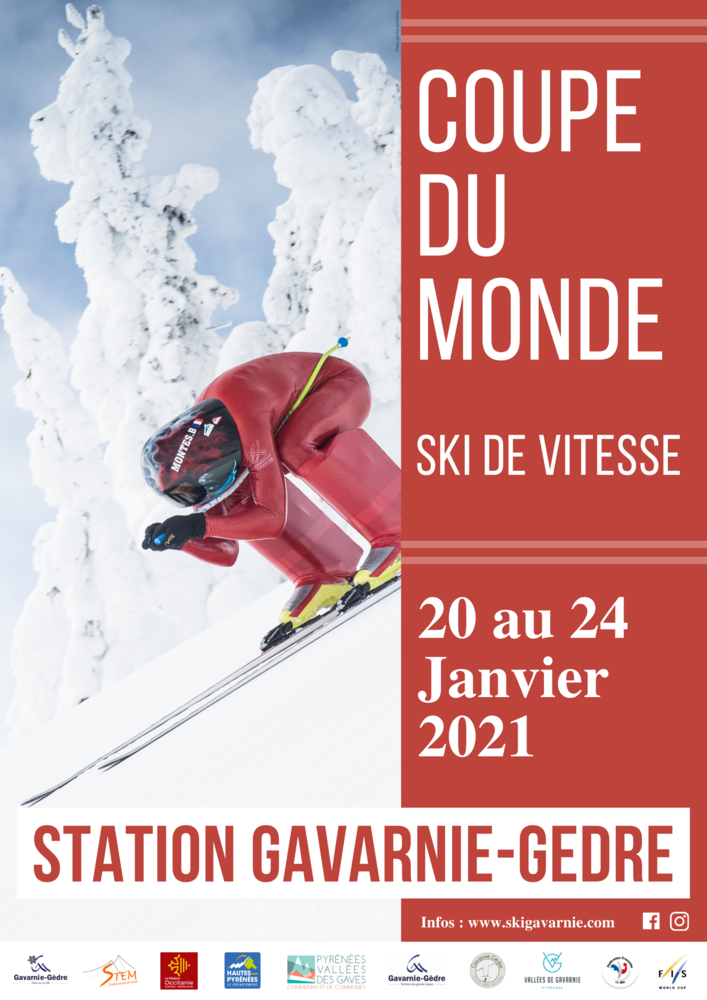 Poster Coupe du Monde de ski de vitesse 2021 à la station de Gavarnie-Gèdre